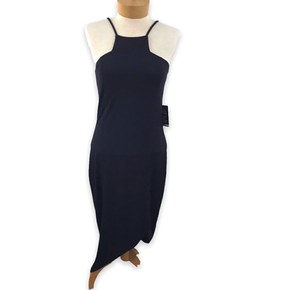 ‎Express Bodycon Asymmetrical High Neck Dress